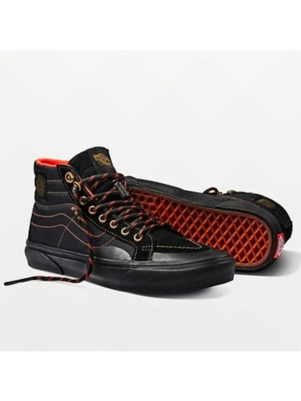 Vans Skate x Spitfire Sk8-Hi Reissue Men Black & Flame Skate Shoes 0826